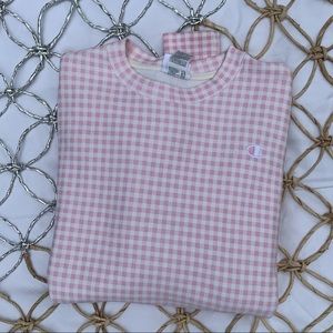 Champion Pink Checkered Crewneck Sweatshirt M NEW